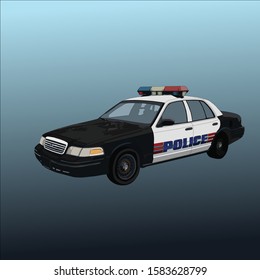 Police car on gradient background.