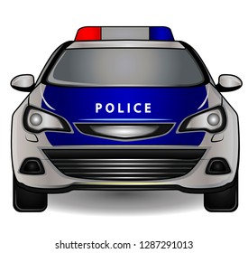 Police Car On White Background Stock Vector (Royalty Free) 1287291013 ...