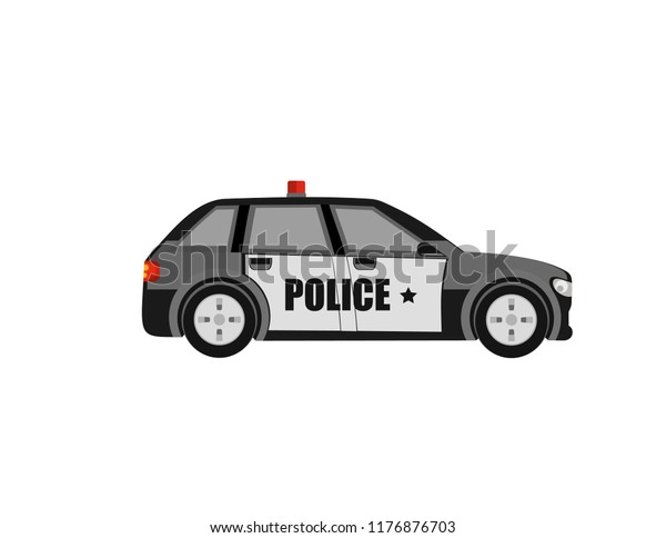 Police Car On White Background Stock Vector (Royalty Free) 1176876703 ...