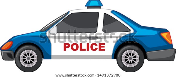 Police Car On White Background Illustration Stock Vector (Royalty Free ...