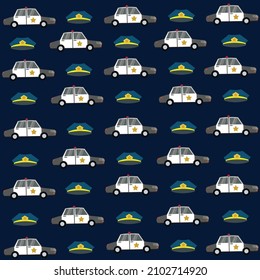 police car pattern vector background