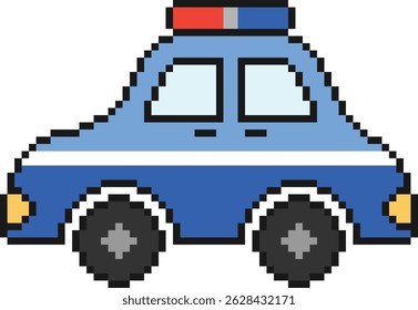 Police car Pixel Art Icon Retro 8 Bit Style Illustration