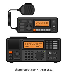 Police Car Radio Transceiver Set. Vector