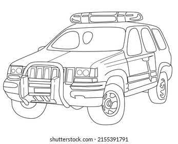Police Car Realistic Sketch Vector Illustration Stock Vector (Royalty ...