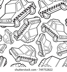 police car seamless pattern