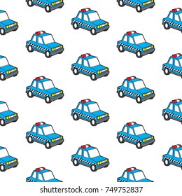 police car seamless pattern