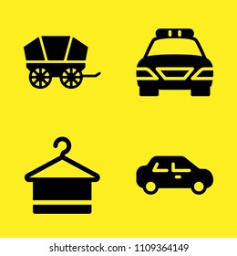 police car, sedan, hanger and wagon vector icon set. Sample icons set for web and graphic design