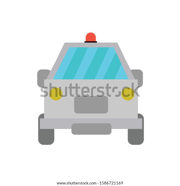 police car simple\
clip art vector\
illustration