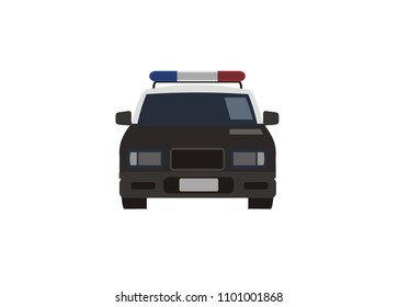 police car simple illustration, front view