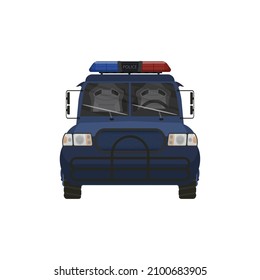 police car simple illustration, front view