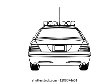 Police Car Sketch Vector Stock Vector (Royalty Free) 1208074651 ...