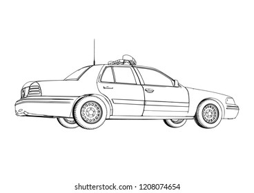 Police Car Sketch Vector 스톡 벡터(로열티 프리) 1208074696 | Shutterstock