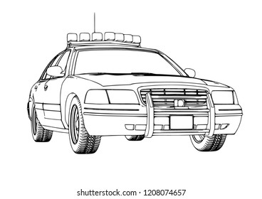 「Police Car Sketch Vector」のベクター画像素材（ロイヤリティフリー） 1208074657 | Shutterstock