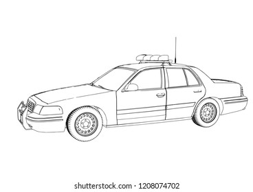 Police Car Sketch Vector Stock Vector (Royalty Free) 1208074702 ...