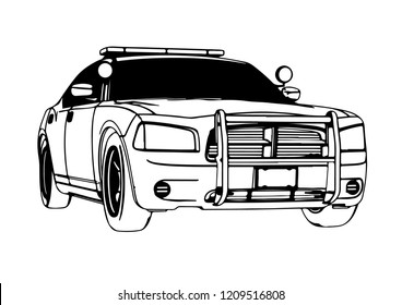 police car sketch vector