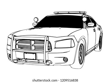 Police Car Sketch Vector Stock Vector (Royalty Free) 1209516838 ...