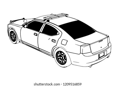 Police Car Sketch Vector 스톡 벡터(로열티 프리) 1208074684 | Shutterstock