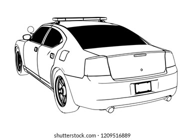 Police Car Sketch Vector: เวกเตอร์สต็อก (ปลอดค่าลิขสิทธิ์) 1209516826