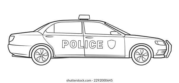 Police car sketch - vector stock illustration. svg