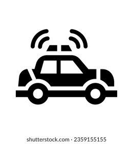police car solid icon illustration vector graphic