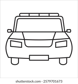 Police car stock icon outline vector