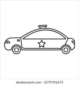 Police car stock icon outline vector