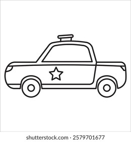 Police car stock icon outline vector