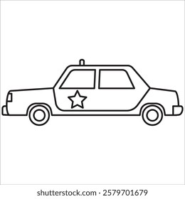 Police car stock icon outline vector