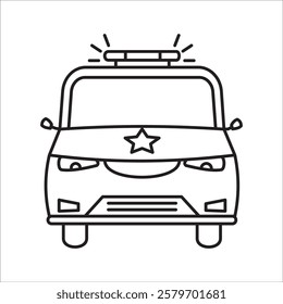 Police car stock icon outline vector