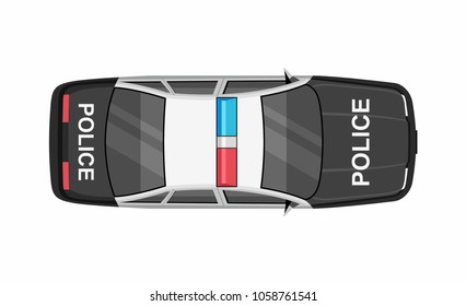 Police car with top view