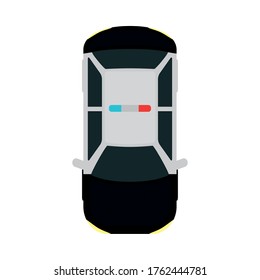 police car top view design, Officer cop security law character job person people safety and crime theme Vector illustration