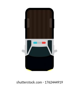 police car top view design, Officer cop security law character job person people safety and crime theme Vector illustration