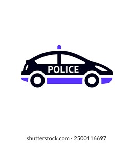 Police car transport flat icon, side view