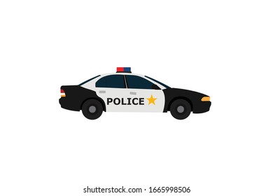 police Car Transport Object Vector Illustration