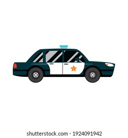 police car transport vehicle side view, car icon vector illustration