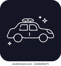 Police car Transportation Icons with black filled outline style