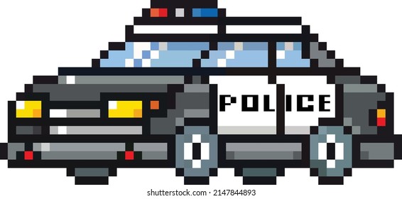 Police car vactor pixel art 