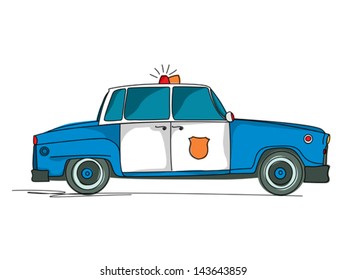 Police car vector cartoon