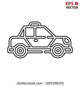 Police car vector design with editable stroke. Vehicles and transport icon. Eps 10 vector illustration.
