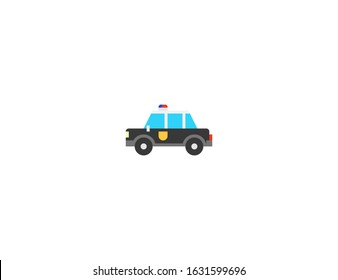 Police car vector flat icon. Isolated police car vehicle emoji illustration 