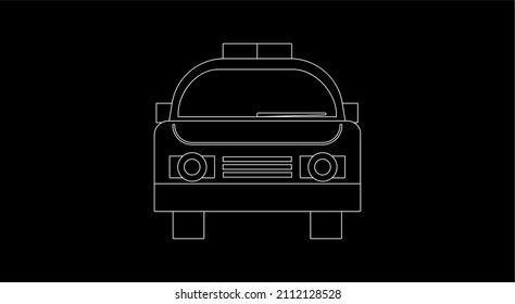 Police car vector flat icon. Isolated police car vehicle emoji illustration