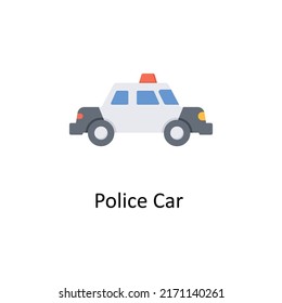 Police Car   vector flat icon for web isolated on white background EPS 10 file