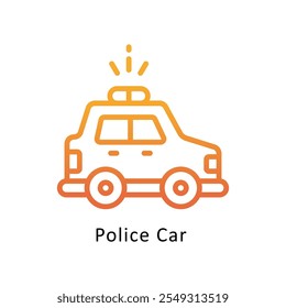 Police Car Vector gradient outline icon.. Eps 10 file