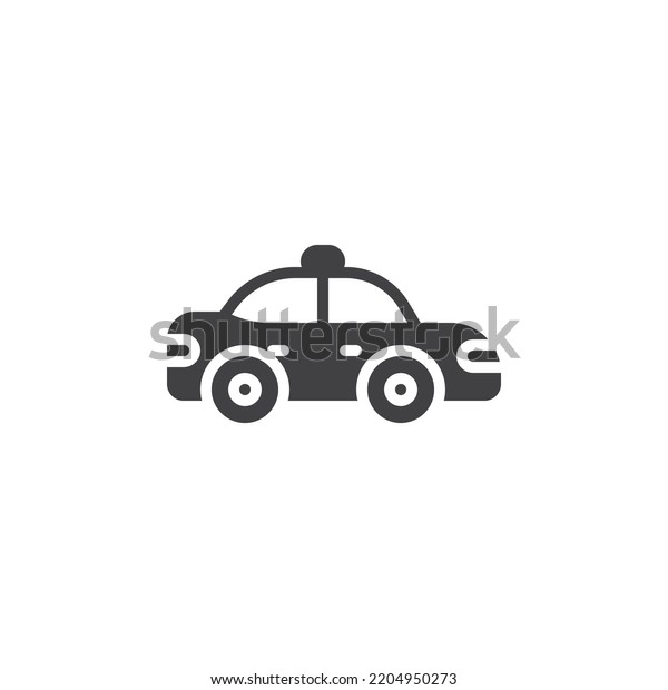 Police car vector icon. filled flat sign\
for mobile concept and web design. Police vehicle glyph icon.\
Symbol, logo illustration. Vector\
graphics