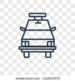 Police car vector icon isolated on transparent background, Police car logo concept