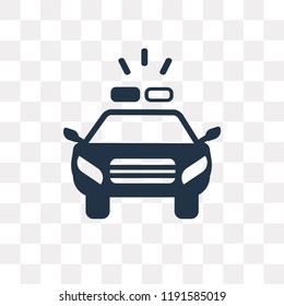 Police car vector icon isolated on transparent background, Police car transparency concept can be used web and mobile