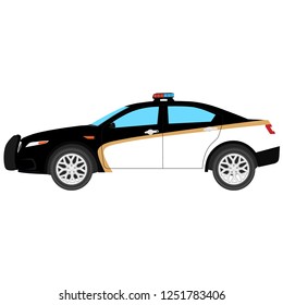 Police car vector icon isolated, security, patrol cop