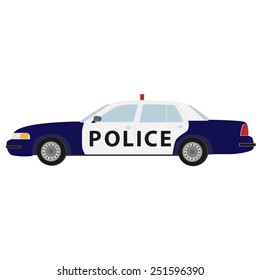 Police car vector icon isolated, security, patrol cop