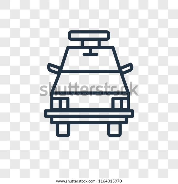 Police car vector icon isolated on transparent\
background, Police car logo\
concept