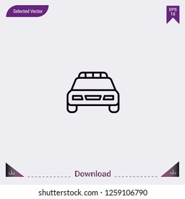 Police Car vector icon. Modern, simple, isolated, flat best quality icon for web site designs or mobile apps. Vector illustration EPS10.